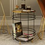 Bino Metal ve Suntalam Zigon Sehpa – Altın Renk Ayaklı, Paslanmaz, Suya Dayanıklı, 40x40x55 cm, Salon ve Oturma Odası için Şık ve Fonksiyonel Tasarım