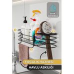 Bino Mutfak Düzenleyici Banyo Düzenleyici Organizer Mutfak Dolabı 3 Fonksiyonlu Siyah Mat Bulaşıklık