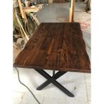 Bintaş Mobilya Ağaç Masa Ceviz Rengi Kütük Masa 130X80.CM