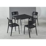 Bintaş Mobilya Antrasit Kare Bahçe Masa Sandalye Seti 80 x 80 cm Dış Mekan Için Dayanıklı Tasarım