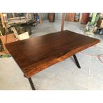 Bintaş Mobilya Gürgen Ağacı Ceviz Rengi Kütük Masa 150X90.CM