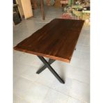 Bintaş Mobilya Kütük Ağaç Mutfak Masası Ceviz Rengi 120X75.CM