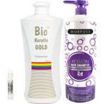 Bio Keratin Gold Brezilya Fönü Kalıcı Saç Düzleştirici Keratin + Morfose Keratin 1000 ml Şampuan