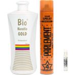 Bio Keratin Gold Brezilya Fönü Kalıcı Saç Düzleştirici Keratin + Parlement Saç Spreyi 400ml