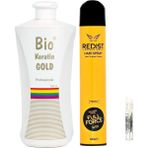 Bio Keratin Gold Brezilya Fönü Kalıcı Saç Düzleştirici Keratin + Redist Full Force Saç Spreyi 400ml