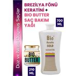Bio Keratin Gold Brezilya Fönü Keratini 700 ml + Bio Butter Saç Bakım Yağı 210 ml