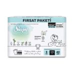 Bio Natural Bebek Bezi Fırsat Paketi 3 Beden 4-10 Kg 42 Adet