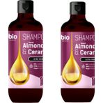 Bio Naturell 2x355 ml Canlandırıcı Sweet Almond Oil Ceramides % 97 Organik Şampuan