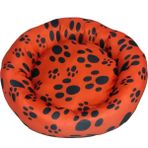 Bio Sand 50 cm Kırmızı Pati Desenli Simit Kedi Köpek Yatağı