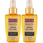 Bioblas Argan Yağlı Saç Bakım Yağı – Durulanmayan, Isıya Karşı Koruyucu, Onarıcı & Parlaklık Veren Serum,%100 Besleyici Etki, 100 ml (2 paketi)