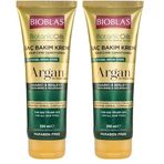 Bioblas Saç Dökülmesine Karşı Bakım Kremi – Argan Yağlı, Bitkisel Kompleks B19,%74 Bitkisel Serum, Onarıcı & Parlaklık Veren Saç Kremi, 250 ml (2 paketi)
