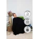 Biocotton Triko Ponponlu Tv Battaniyesi - Siyah - 130 x 170 cm