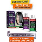 Biocure Brezilya Fönü 100 ml Tuzsuz Saç Bakım Şampuanı + 100 ml Saç Düzleştirici Keratin Evde Kullanım Bakım Seti