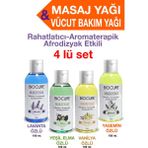Biocure Rahatlatıcı-Aromaterapik Afrodizyak Etkili Masaj Yağı ve Vücut Bakım Yağı 4 Çeşit Bir Arada Mix