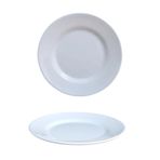 BİODATA 12 Adet %100 Kırılmaz Melamin Tatlı & Yemek Servis Tabağı - 21 cm Beyaz - Çizgi Desen
