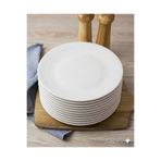 BİODATA 12'li Melamin Pasta Ve Tatlı Servis Tabağı 17 cm - Beyaz Düz Yuvarlak Hafif Sunum Tabak Seti