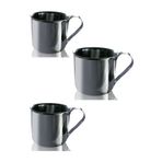 BİODATA 3 Adet Metal Kupa Bardak Piknik Kamp Bardağı Kupası 9 cm 300 ml