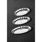 BİODATA 3 Boy Salata Meze Tabağı Kebap Tabağı Servis Tabak Meyve Tabağı 3 Boy 21 24 27 cm