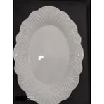 Biodata 6 Adet 21X14 cm Melamin Kırılmaz Kayık Salata Tabağı Servis Tabağı Yemek Meze Tabağıı - Beyaz