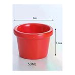 BİODATA 86912WWQQ 50Ml 6 Adet Melamin Kırmızı Sos Kasesi Yemek Daldırma Kaseleri Baharat Meze Tabağı 6 Cm