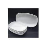 BİODATA Jumbo Boy 33x20 Melamin Kayık Tabak Büyük Boy Salata Meze Sos Tabağı 2 Adet Duble İskender Tabağı