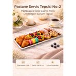 BİODATA Pastane Servis Tepsisi No:2 – Paslanmaz Çelik Gümüş Renk Dikdörtgen Sunum Tepsisi 2 ADET