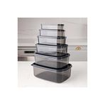 BİODATA Şeffaf 6 Lı Saklama Kabı Antrasit 25,5X18X9 Cm Antrasit Renk