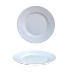 BİODATA STK11XS34 12 Adet %100 Kırılmaz Melamin Tatlı & Yemek Servis Tabağı - 21 Cm Beyaz - Çizgi Desen