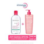 Bioderma Hassas ve Normal Ciltler 500 ml H2O Micellar Makyaj Temizleme Suyu & 500 ml Temizleme Jeli 2'li Set