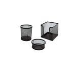 Biofin Offıcelıne Metal Tel Masa Üstü 3lü Set ( Kalemlik-küp Notluk - Ataşlık Fx