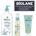 Biolane 75+100+750 ml Şampuan Masaj Yağı ve Organik Pişik Kremi Bebek Bakım Seti