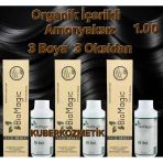 Biomagic 1.00 Siyah Organik İçerikli Amonyaksız Kalıcı Kokusuz Saç Boyası 3 Boya 3 Oksidan