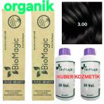 Biomagic 3.00 Koyu Kahve Organik Amonyaksız Saç Boyası 2Boya+2Oksidan