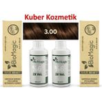 BioMagic 3.00 Koyu Kahve Organik İçerikli Amonyaksız Kalıcı Saç Boyası (2 Boya 2 Oksidan)