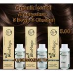 Biomagic 5.00 Açık Kahve Organik İçerikli Amonyaksız Kalıcı Kokusuz Saç Boyası 3 Boya 3 Oksiadan
