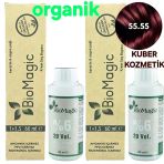Biomagic 55.55 Şarap Kızılı Organik Amonyaksız Saç Boyası 2Boya+2Oksidan