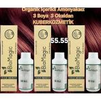 Biomagic 55.55 Şarap Kızılı Organik İçerikli Amonyaksız Kalıcı Kokusuz Saç Boyası 3Boya 3Oksidan