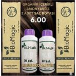 Biomagic 6.00 Koyu Kumral Organik Içerikli Amonyaksız Kalıcı Saç Boyası 2boya +2oksidan