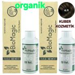 Biomagic 6.11 Yoğun Küllü Koyu Kumral Organik Amonyaksız Saç Boyası 2Boya+2Oksidan