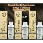 Biomagic 6.11 Yoğun Küllü Koyu Kumral Organik Içerikli Amonyaksız Kalıcı Saç Boyası 3boya +3oksidan