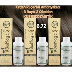 Biomagic 6.72 Koyu Küllü Kumral Organik İçerikli Amonyaksız Kalıcı Kokusuz Saç Boyası 3Boya 3Oksidan