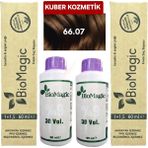 Biomagic 66.07 Çikolata Kahve Organik İçerikli Amonyaksız Kalıcı Saç Boyası 2boya +2oksidan