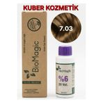 BIOMAGIC 7.03 Karamel Organik İçerikli Amonyaksız Kalıcı Saç Boyası +Oksidan
