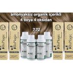 Biomagic 7.72 Küllü Kumral Organik Içerikli Amonyaksız Kalıcı Saç Boyası 4boya +4oksidan