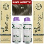 Biomagic 8.11 Yoğun Küllü Açık Kumral Organik Içerikli Amonyaksız Kalıcı Saç Boyası Boya + Oksidan
