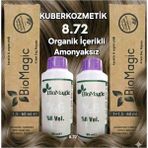 Biomagic 8.72 Açık Küllü Kumral Organik Içerikli Amonyaksız Kalıcı Kokusuz Saç Boyası 2boya 2oksidan