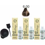 Biomagic Amonyaksız Organik Keratin + Argan Yağlı 6.00 Koyu Kumral 3x60 ml Saç Boyası + 90 ml Oksidan + Boyama Seti