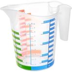 Biomak® 500 ml Renkli Dereceli Sert Plastik Mutfak Ölçü Kabı - 0,95 L