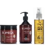 Biomega Argan Keratin Maske 500 ml + 40 Bitkili Bakım Yağı 150 ml + Sülfatsız Eşek Sütü 500 ml Şampuanı