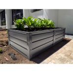 Biorfe Modüler Galvanize Yükseltilmiş Bahçe Bostan Sebze Yatağı 120x60x30 cm - Antrasit